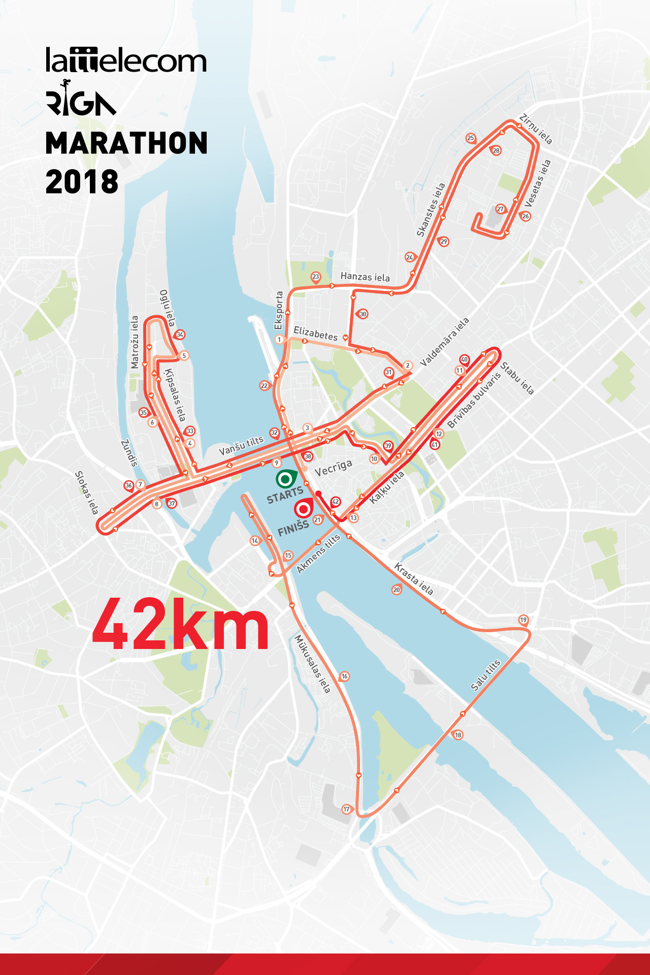 рижский марафон трасса 42 км