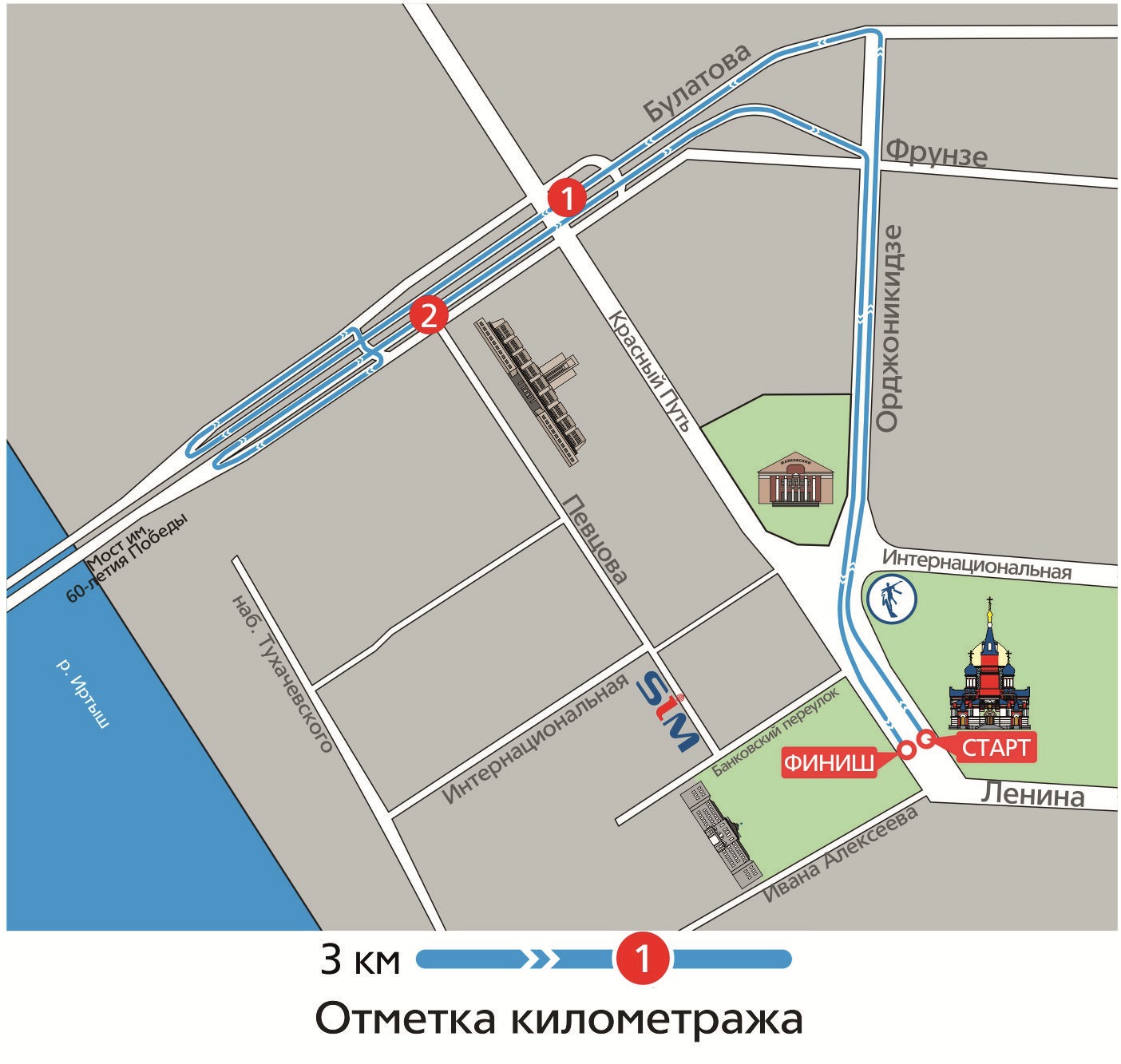 сибирский марафон трасса 3 км